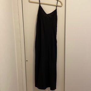 Saltwater Luxe Black satin print dress